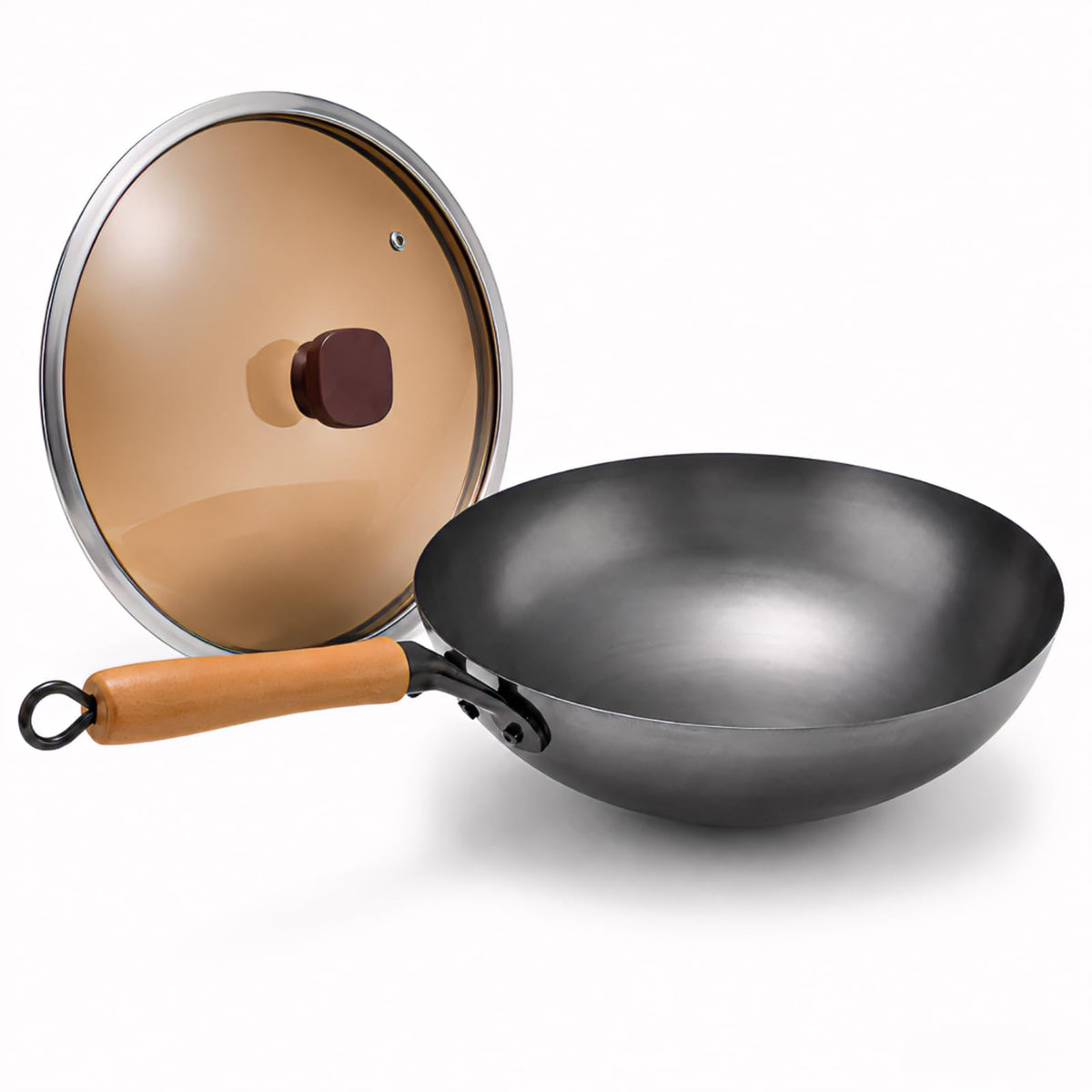carbon steel wok with lid