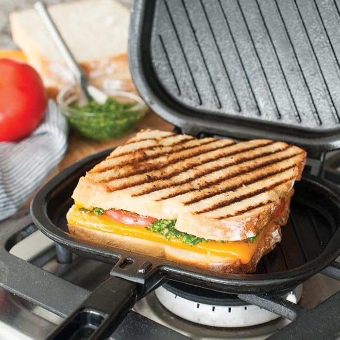 cast iron stovetop sandwich panini press