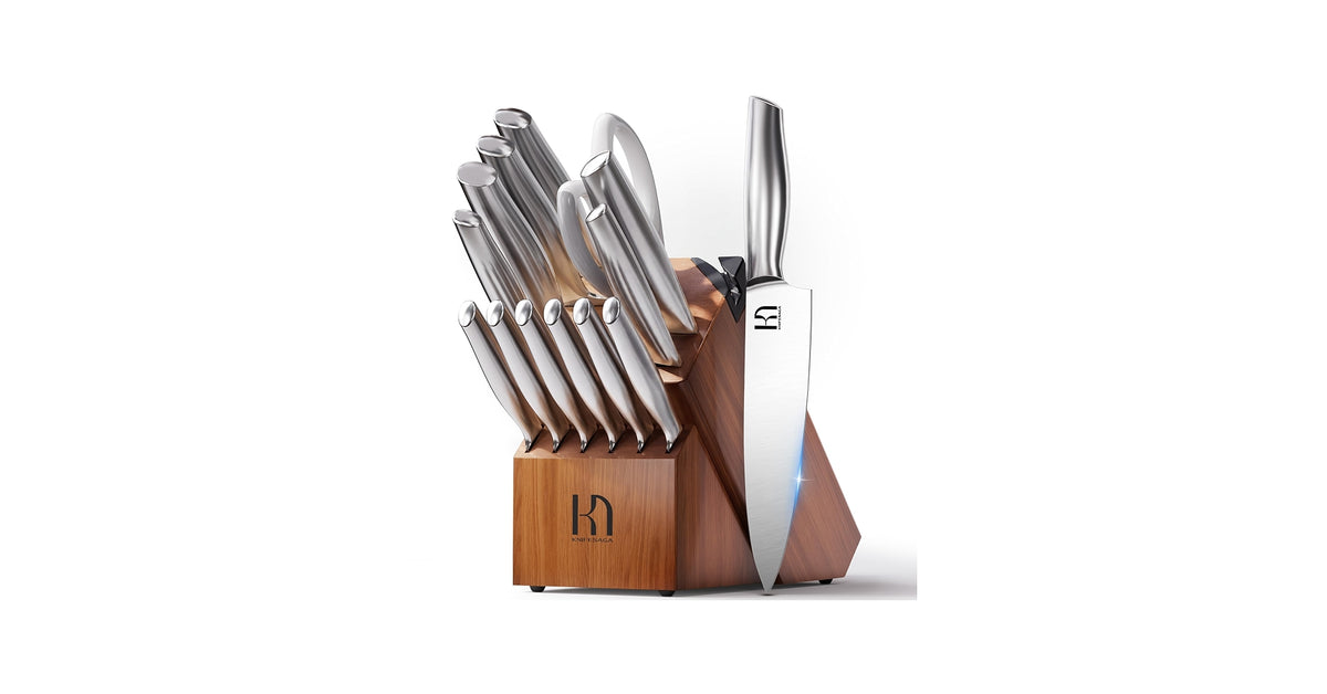 premium chef knife set with block