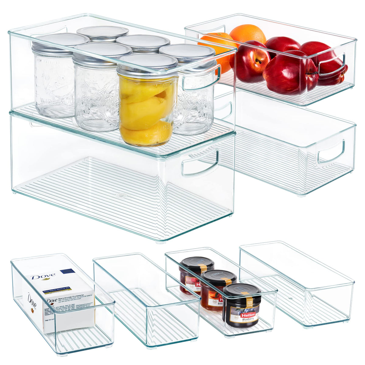 pantry storage bins set clear