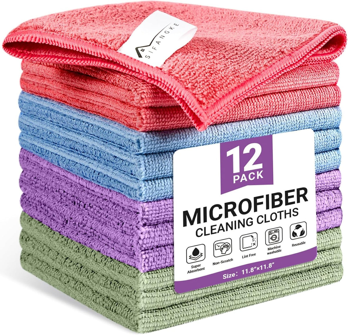 microfiber cleaning cloths set 12