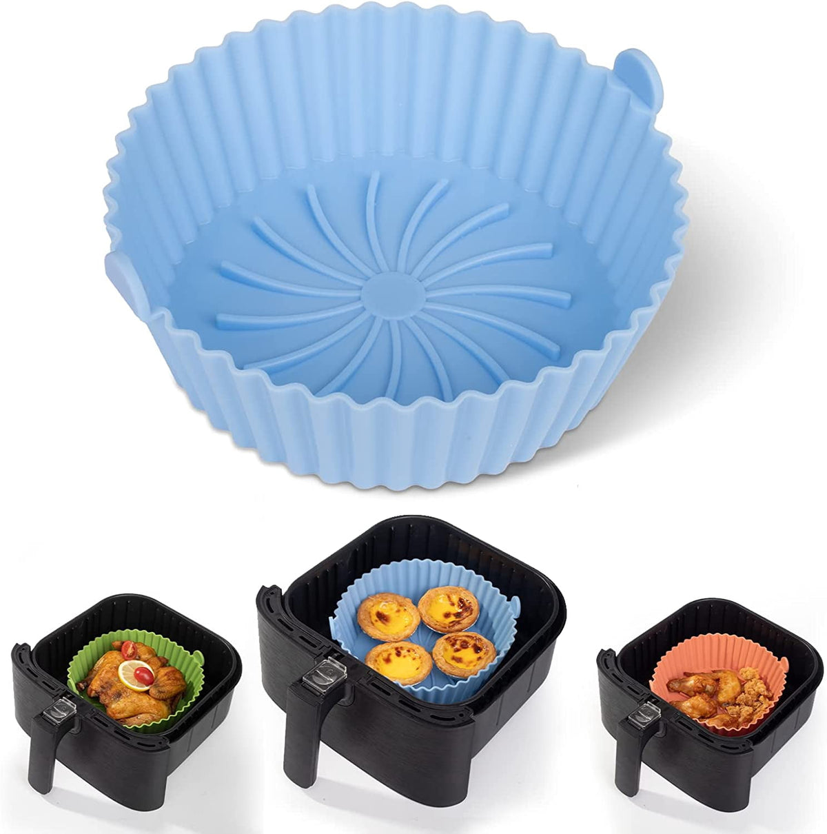 Reusable silicone air fryer liners