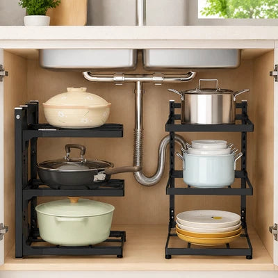 under sink organizer rack