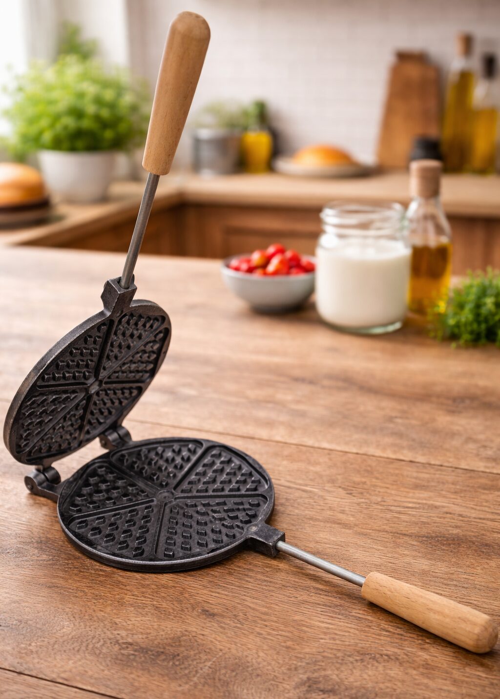 cast iron stovetop waffle iron