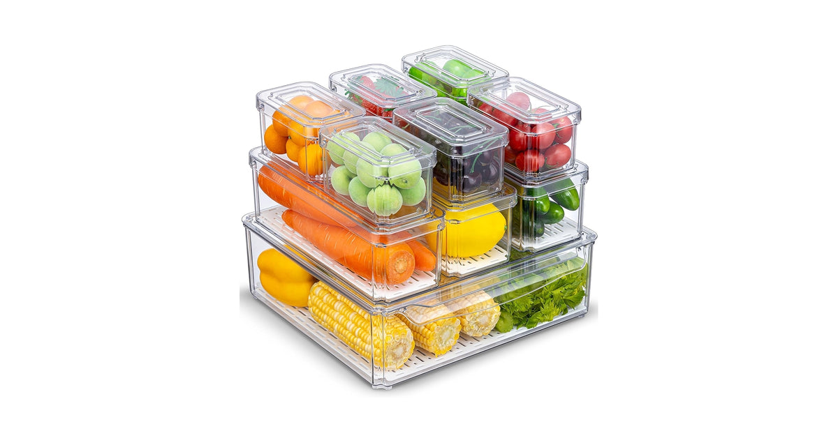 fridge organizer bins set