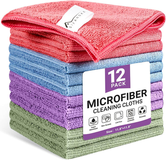 microfiber cleaning cloths set 12