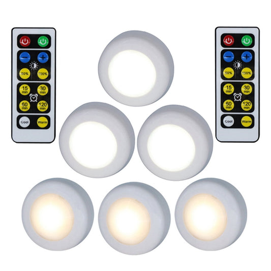 battery LED puck lights set remote